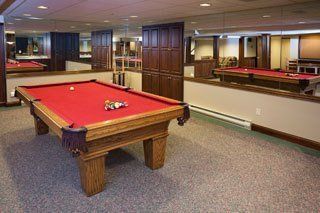 Finished basement game room